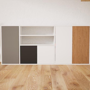 Sideboard Weiß - Designer-Sideboard: Türen in Weiß - Hochwertige Materialien - 190 x 79 x 34 cm, Individuell konfigurierbar