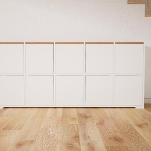 Sideboard Weiß - Designer-Sideboard: Türen in Weiß - Hochwertige Materialien - 195 x 81 x 34 cm, Individuell konfigurierbar
