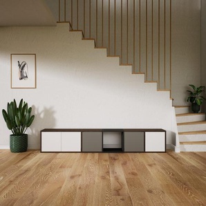 Sideboard Weiß - Designer-Sideboard: Türen in Weiß - Hochwertige Materialien - 231 x 41 x 34 cm, Individuell konfigurierbar