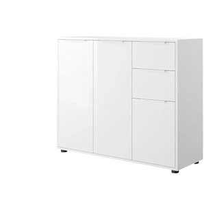 Sideboard - weiß - Materialmix - 106,2 cm - 87,6 cm - cm 35,3 | Möbel Kraft