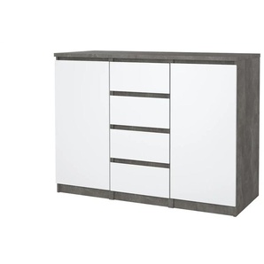 Sideboard - weiß - Materialmix - 120,8 cm - 90,7 cm - cm 50,0 | Möbel Kraft
