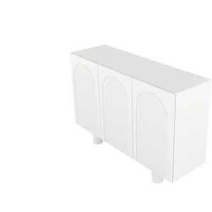 Sideboard - weiß - Materialmix - 135,7 cm - 90,6 cm | Möbel Kraft