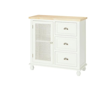 Sideboard - weiß - Materialmix - 79,5 cm - 79,5 cm - cm 34,0 | Möbel Kraft