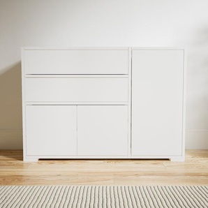 Sideboard Weiß - Sideboard: Schubladen in Weiß & Türen in Weiß - Hochwertige Materialien - 115 x 81 x 34 cm, konfigurierbar