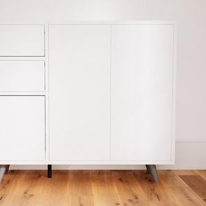 Sideboard Weiß - Sideboard: Schubladen in Weiß & Türen in Weiß - Hochwertige Materialien - 115 x 91 x 34 cm, konfigurierbar