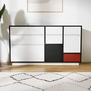 Sideboard Weiß - Sideboard: Schubladen in Weiß & Türen in Weiß - Hochwertige Materialien - 154 x 85 x 34 cm, konfigurierbar
