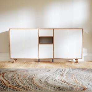 Sideboard Weiß - Sideboard: Schubladen in Weiß & Türen in Weiß - Hochwertige Materialien - 190 x 91 x 34 cm, konfigurierbar