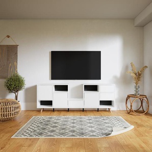 Sideboard Weiß - Sideboard: Schubladen in Weiß & Türen in Weiß - Hochwertige Materialien - 195 x 72 x 34 cm, konfigurierbar