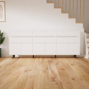 Sideboard Weiß - Sideboard: Schubladen in Weiß & Türen in Weiß - Hochwertige Materialien - 226 x 91 x 34 cm, konfigurierbar