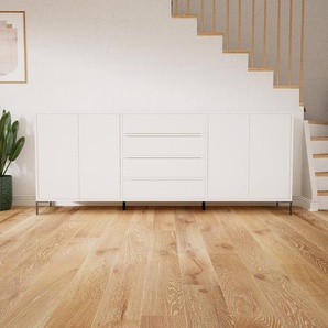 Sideboard Weiß - Sideboard: Schubladen in Weiß & Türen in Weiß - Hochwertige Materialien - 226 x 91 x 53 cm, konfigurierbar