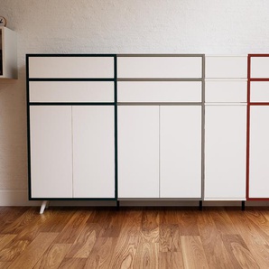 Sideboard Weiß - Sideboard: Schubladen in Weiß & Türen in Weiß - Hochwertige Materialien - 228 x 129 x 34 cm, konfigurierbar