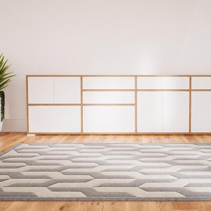 Sideboard Weiß - Sideboard: Schubladen in Weiß & Türen in Weiß - Hochwertige Materialien - 300 x 81 x 34 cm, konfigurierbar