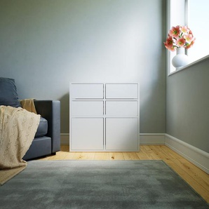 Sideboard Weiß - Sideboard: Schubladen in Weiß & Türen in Weiß - Hochwertige Materialien - 79 x 79 x 34 cm, konfigurierbar