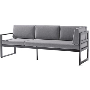 Sieger Adelaide Loungesofa 3-Sitzer Aluminium Eisengrau/Hellgrau