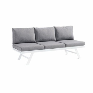 Sieger Auckland Dining Lounge/Liege - Gestell Alu weiß | Sitz hellgrau | Polster hellgrau 427/W-HG