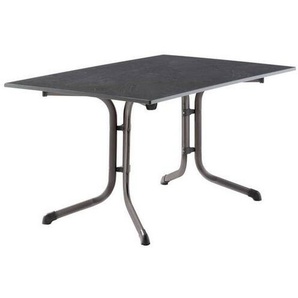 Sieger Gartenklapptisch , Anthrazit, Grau , Metall, Kunststoff , rechteckig , Flachrohr, C-Form , 140x90x73 cm , klappbar, wetterbeständig, platzsparend , Freizeit, Campingzubehör, Campingtische