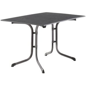 Sieger Gartenklapptisch , Anthrazit, Grau , Metall, Kunststoff , rechteckig , Flachrohr, C-Form , 80x73 cm , Made in Germany , klappbar, wetterbeständig, platzsparend , Freizeit, Campingzubehör, Campingtische