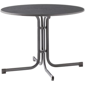 Sieger Gartenklapptisch , Anthrazit, Grau , Metall , rund , Rundrohr, Sternfuß , 100x72 cm , klappbar, platzsparend , Freizeit, Campingzubehör, Campingtische