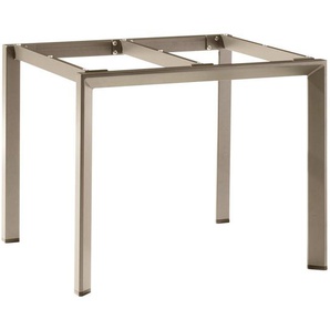 Sieger Gartentischgestell , Champagner , Metall , eckig , 90x74 cm , Gartenmöbel, Gartentische, Gartentische