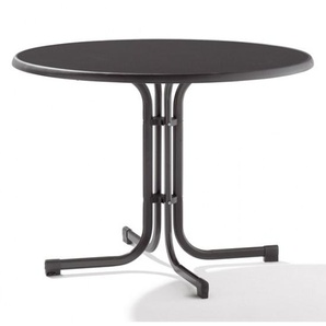 Sieger Klapptisch 100 cm eisengrau/schiefer anthrazit - Stahl mit Mecalit-Pro Platte