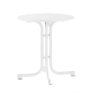 Sieger Klapptisch 70 cm weiss/weiss - marmoriert- Stahl mit Mecalit-Pro Platte