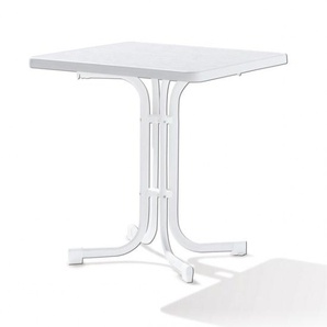 Sieger Klapptisch 70x70 cm weiss-marmoriert - Stahl mit Mecalit-Pro Platte