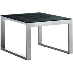 Sieger Loungetisch, Graphit, Metall, quadratisch, Kufe, U-Form, 60x44x60 cm, Loungemöbel, Loungetische