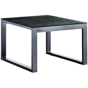 Sieger Loungetisch, Grau, Alu, Metall, quadratisch, Kufe, U-Form, 60x44x60 cm, Loungemöbel, Loungetische