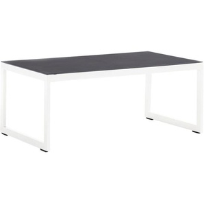Sieger Loungetisch, Grau, Weiß, Metall, rechteckig, Kufe, U-Form, 60x44x110 cm, Loungemöbel, Loungetische