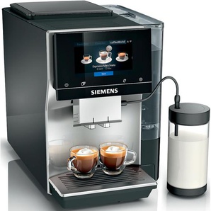 SIEMENS Kaffeevollautomat EQ700 classic TP715D47, Cold Brew, intuitives 5 TFT-Display, schwarz (inox silber metallic), B:30,9cm H:38cm T:46,7cm, Kaffeevollautomaten, App, iaromaSelect, 10 Favoriten, autom. Dampfreinigung,silber metallic, Topseller