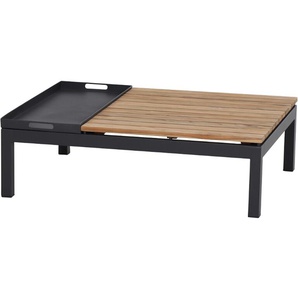 Siena Garden Alivida Loungetisch 102x70 cm Alu/Schwarz Teak