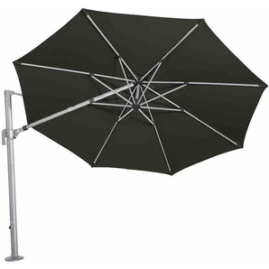 Siena Garden Alphawing N+ Ampelschirm silber/schwarz meliert Ø 350cm Gestell Alu silber, Bezug 100% Polyester, 240g/m² in schwarz meliert, spinndüsengefärbt, UPF 50+ C21118