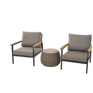 Siena Garden Balkon 3er-Set  Liguria ¦ grau ¦ Maße (cm): B: 72 H: 64