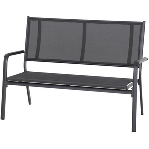 Gartenbank SIENA GARDEN Tesoro Sitzbänke Gr. B/H/T: 138,5 cm x 97 cm x 67 cm, silberfarben (schwarz, silber, anthrazit) Gartenbänke 2er Bank, Aluminium, Textilbezug, matt-anthrazit