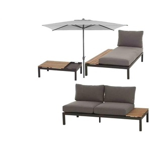 Siena Garden Gartenmöbel 4er-Set  Alvida ¦ grau ¦ Maße (cm): B: 172 H: 187