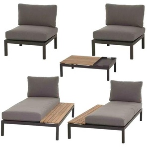 Siena Garden Gartenmöbel 5er-Set  Alvida ¦ grau ¦ Maße (cm): B: 51 H: 56