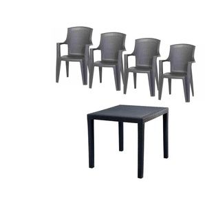 Siena Garden Gartenmöbel 5er-Set  Eden ¦ grau ¦ Maße (cm): B: 79 H: 91