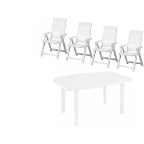 Siena Garden Gartenmöbel 5er-Set  Tampa ¦ weiß ¦ Maße (cm): B: 90 H: 109