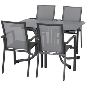 Siena Garden Gartenmöbel 5er-Set  Velia ¦ grau ¦ Maße (cm): B: 90 H: 89