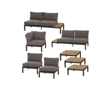 Siena Garden Gartenmöbel 8er-Set  Alvida ¦ grau ¦ Maße (cm): B: 175 H: 70