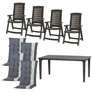 Siena Garden Gartenmöbel 9er-Set  Aruba ¦ grau ¦ Maße (cm): B: 95 H: 110