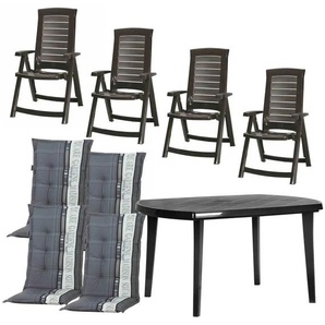 Siena Garden Gartenmöbel 9er-Set  Tampa ¦ grau ¦ Maße (cm): B: 90 H: 110