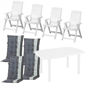 Siena Garden Gartenmöbel 9er-Set  Tampa ¦ weiß ¦ Maße (cm): B: 90 H: 109