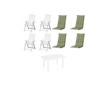 Siena Garden Gartenmöbel 9er-Set  Tampa ¦ weiß ¦ Maße (cm): B: 90 H: 109