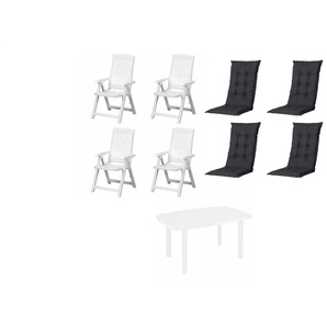 Siena Garden Gartenmöbel 9er-Set Tampa - weiß - Materialmix - 90 cm - 109 cm | Möbel Kraft