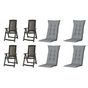 Siena Garden Gartensessel 8er-Set  Aruba ¦ grau ¦ Maße (cm): B: 72 H: 110