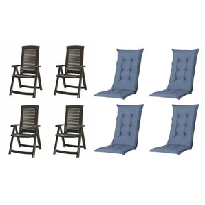 Siena Garden Gartensessel 8er-Set Aruba - grau - Materialmix - 72 cm - 110 cm | Möbel Kraft
