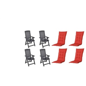 Siena Garden Gartensessel 8er-Set  Tampa ¦ grau ¦ Maße (cm): B: 61 H: 109