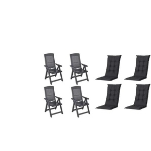 Siena Garden Gartensessel 8er-Set  Tampa ¦ grau ¦ Maße (cm): B: 61 H: 109