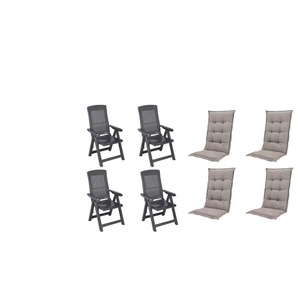 Siena Garden Gartensessel 8er-Set  Tampa ¦ grau ¦ Maße (cm): B: 61 H: 109